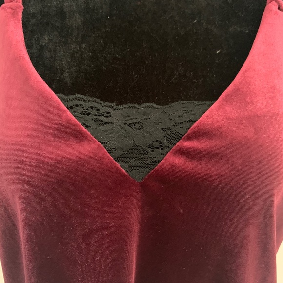 Burgundy Velvet Camisole - Picture 2 of 3